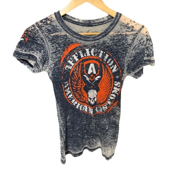 Affliction American Customs women’s‎ sheer tshirt size small - Picture 2 of 5
